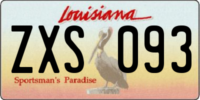 LA license plate ZXS093