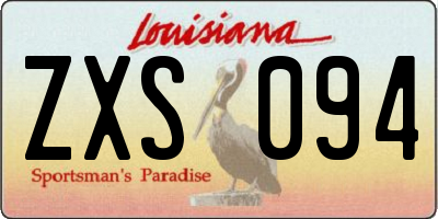 LA license plate ZXS094