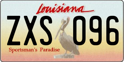 LA license plate ZXS096