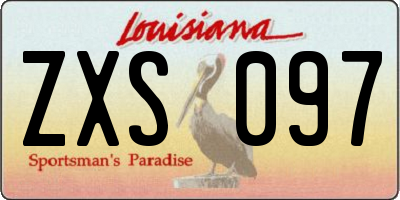 LA license plate ZXS097