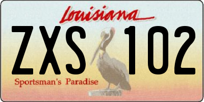 LA license plate ZXS102