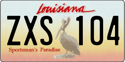 LA license plate ZXS104