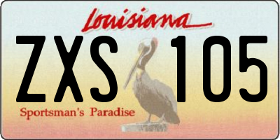 LA license plate ZXS105