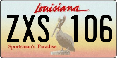 LA license plate ZXS106