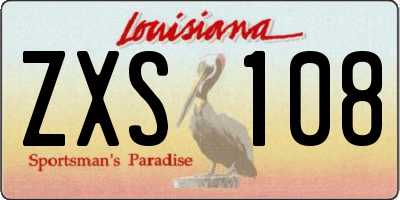 LA license plate ZXS108