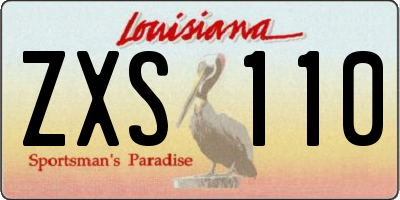 LA license plate ZXS110