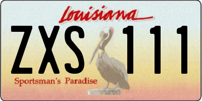 LA license plate ZXS111