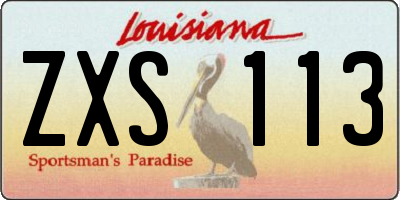 LA license plate ZXS113