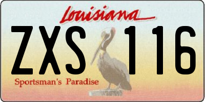 LA license plate ZXS116