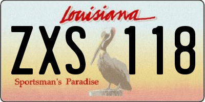 LA license plate ZXS118