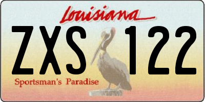 LA license plate ZXS122