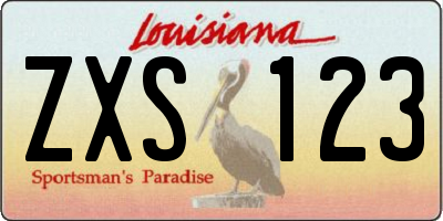 LA license plate ZXS123