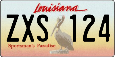 LA license plate ZXS124