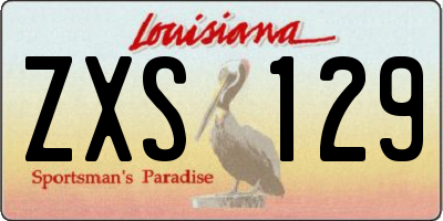 LA license plate ZXS129