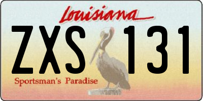 LA license plate ZXS131