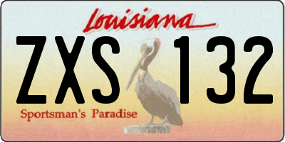 LA license plate ZXS132
