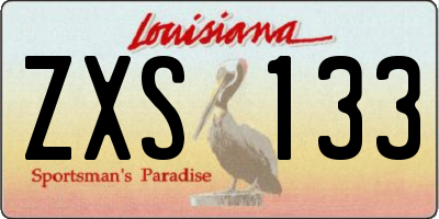 LA license plate ZXS133