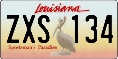 LA license plate ZXS134