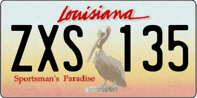 LA license plate ZXS135