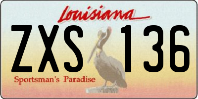 LA license plate ZXS136