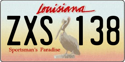 LA license plate ZXS138