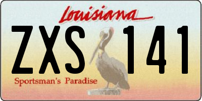 LA license plate ZXS141
