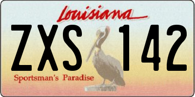 LA license plate ZXS142