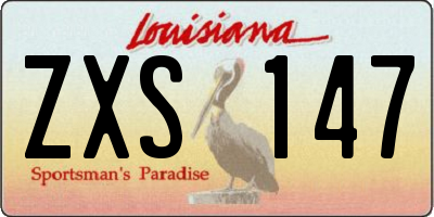 LA license plate ZXS147