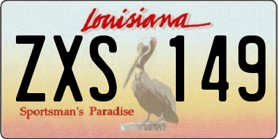 LA license plate ZXS149