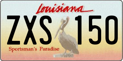 LA license plate ZXS150
