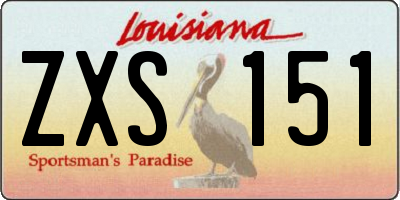 LA license plate ZXS151