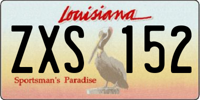 LA license plate ZXS152