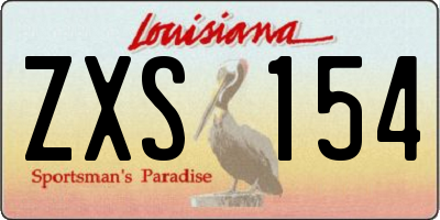 LA license plate ZXS154