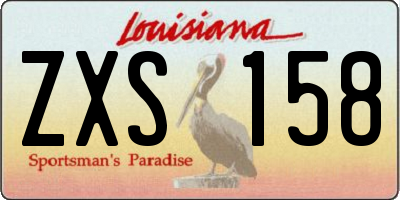 LA license plate ZXS158
