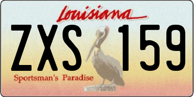 LA license plate ZXS159