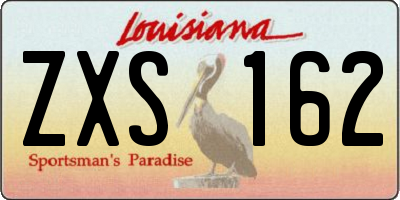 LA license plate ZXS162