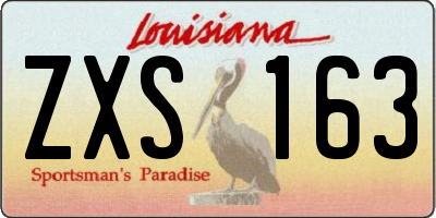 LA license plate ZXS163