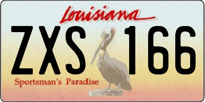 LA license plate ZXS166