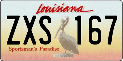 LA license plate ZXS167