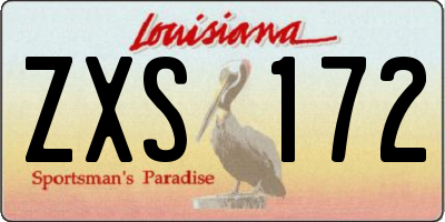 LA license plate ZXS172