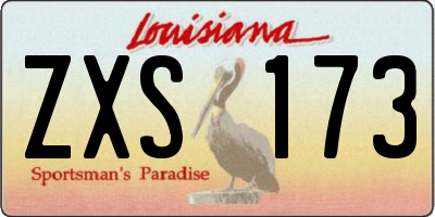 LA license plate ZXS173