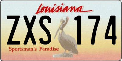 LA license plate ZXS174