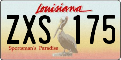LA license plate ZXS175