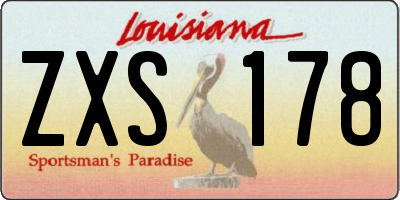 LA license plate ZXS178