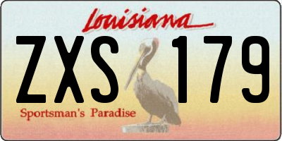 LA license plate ZXS179