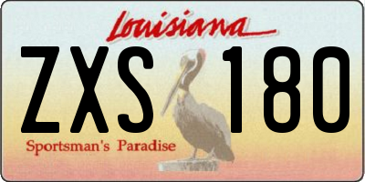 LA license plate ZXS180