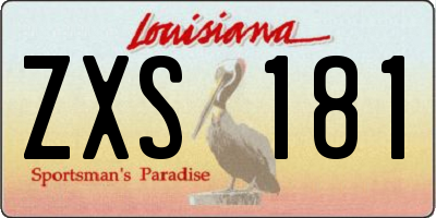 LA license plate ZXS181