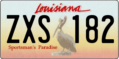 LA license plate ZXS182