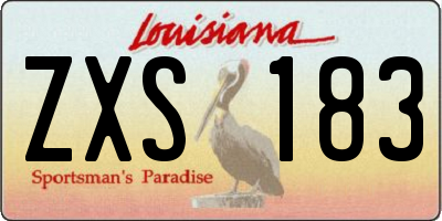 LA license plate ZXS183