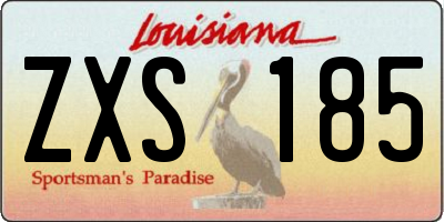 LA license plate ZXS185